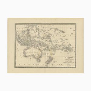 Antique Map of Oceania by Lapie, 1842