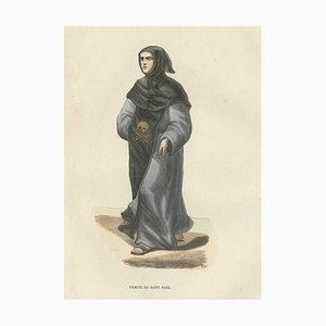 Tiron, Hermit of Saint Paul with a Skull on His Coat, 1845, Print