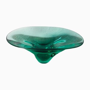 Vintage Emerald Green Murano Glass Bowl, 1960s
