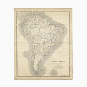 Antique Map of South America by Johnston, 1844