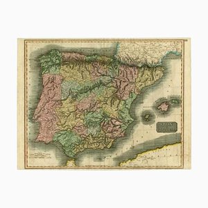 Antique Map of Spain and Portugal by Thomson, 1815