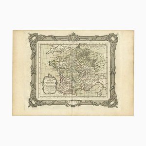 Antike Karte von Frankreich von Zannoni, 1765