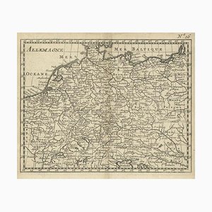 Antique Copper Engraved Map of Germany, 1740