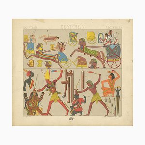 Racinet, Egyptian Battle Scenes, 1880, Paper