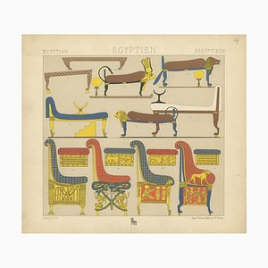 Racinet, Egyptian Furniture, 1880, Paper