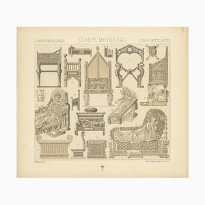 Racinet, European Middle Ages Statue Objects, 1880, Paper