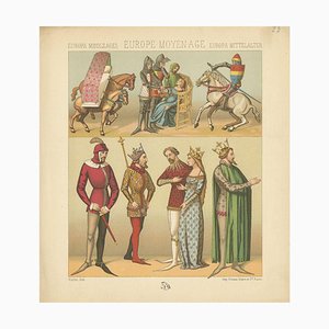 Racinet, European Middle Ages Scene, 1880, Print