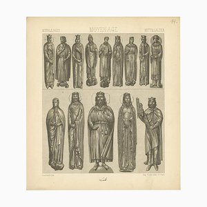 Racinet, Middle Ages Statues Objects, 1880, Paper