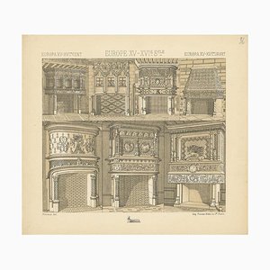 Racinet, European 15th-16th Century Fireplaces, 1880, Paper