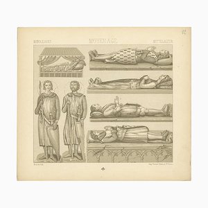 Racinet, Middle Ages Statues Objects, 1880, Paper