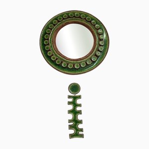 Miroir Convexe en Céramique, 1970s