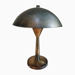 French Industrial Iron and Bakelite Mushroom Desk Light, 1930s