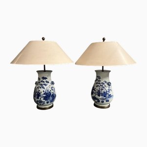 Lampes de Bureau Vintage en Porcelaine, Set de 2