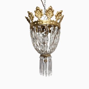 Plafonnier en Cristal, Espagne, 1950s