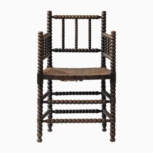 Vintage French Bobbin Chair, 1930s