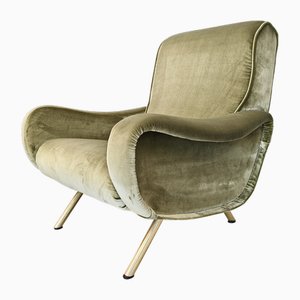 Poltrona Lady in velluto verde attribuita a Marco Zanuso per Arflex, anni '50