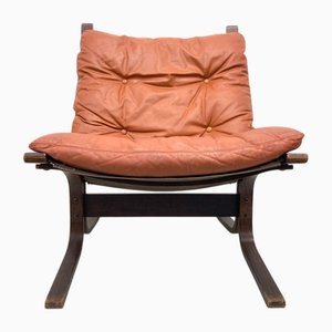 Siesta Armchair in Cognac-Colored Leather by Ingmar Relling for Westnofa, 1970s