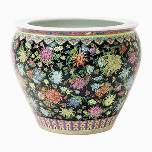 Large Chinese Handmade Ceramic Planter Pot, 1980s