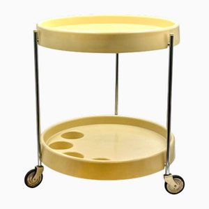 Carrito de bebidas italiano vintage de plástico beige de Dal Vera, años 70