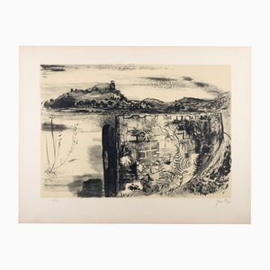John Piper, Castello di Dryslwyn, Litografia autografa, 1953