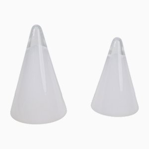 Vintage Milk Glass Table Lamps from Ilu Di Vetro, 1980s, Set of 2