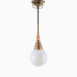 Art Deco Sphere Pendant in Copper and Glass, Germany, 1950s
