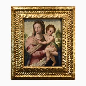 Tuscan School Artist, Madonna and Child, 1570, Oil on Board, Framed