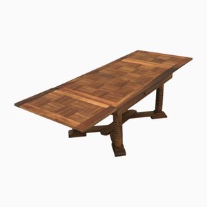 Art & Craft Walnut Dining Table attributed to Victor Courtray, 1940