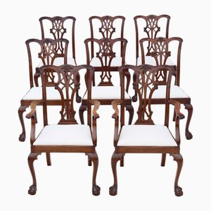 Georgian Revival Mahogany Dining Chairs, 1910s, Set of 8