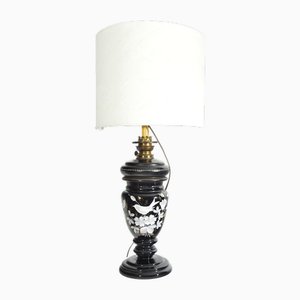 Antique Opaline Glass Oil Lamp, 1890s