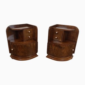 Art Deco Bedside Tables, 1930s, Set of 2