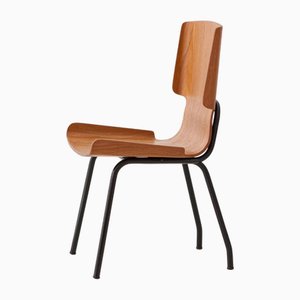 Italian Chair in Teak and Iron from Societa Compensati Curvi, 1950s