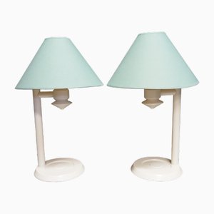 Lámparas de mesa vintage de pino de Ikea, años 80. Juego de 2