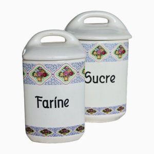 Vintage Earthenware Spice Jars, 1980s, Set of 2