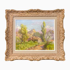 Reyne-Marin De Pyerne, Veynes, Landscape of the Hautes-Alpes, 1950s, Oil on Canvas, Framed