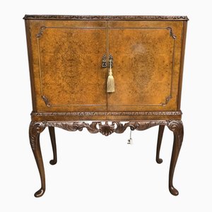 Vintage Burr Walnut Cocktail Cabinet, 1920