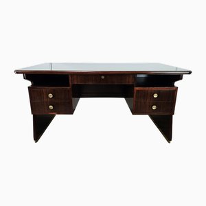 Art Deco Executive Desk in Exotic Wood from La Permanente Mobili Cantù, 1960