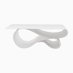 Whorl Coffee Table in White Powder Coated Aluminum by Neal Aronowitz