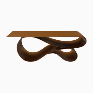 Whorl Couchtisch aus braunem pulverbeschichtetem Aluminium von Neal Aronowitz
