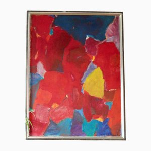 Bard B, Abstract Composition in Primary Colours, 1974, Acrylic on Canvas, Framed