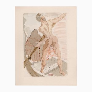 Salvador Dali, Charon, 1964, Gravure sur bois originale