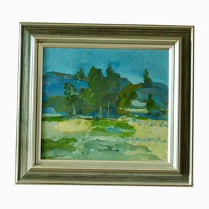 Gerhard Abrahamsson, Evening in Ödsmål, 1970s, Oil on Panel, Framed