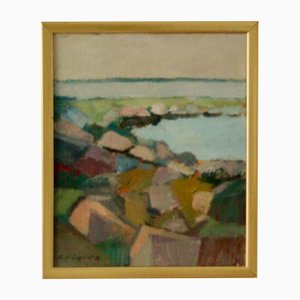 Rolf Ingvar Karlsson, Flowers, 1970s, Oil on Panel, Framed