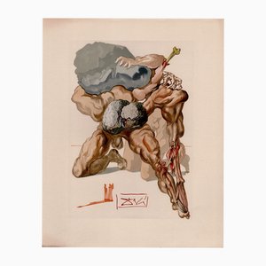 Salvador Dali, avare et prodigue, 1964, gravure sur bois originale