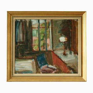 Ulf Aschan, Study Scene, 1960s, Oil on Panel, Framed