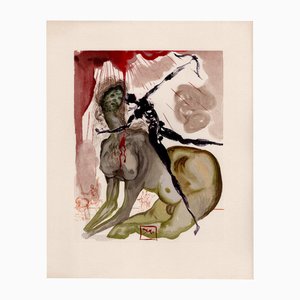 Salvador Dali, Le Minotaure, 1964, Gravure sur bois originale