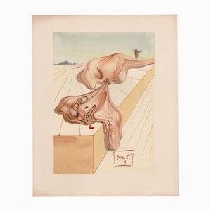Salvador Dali, La Morsure de Gianni Schicchi, 1964, gravure sur bois originale