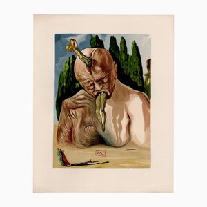 Salvador Dali, Lucifer, 1964, Xilografía original