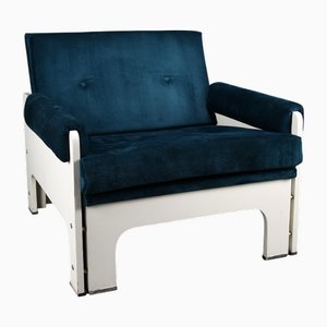 Dutch Blue and White Lounge Chair by Jan Pieter Berghoef for Spectrum, 1960s