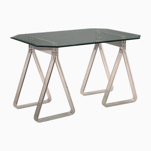 Glass Console Table, 1980s